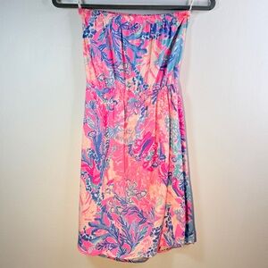 Lilly Pulitzer Windsor Strapless Mini Tube Top Dress XS Light Pascha Aquadesiac